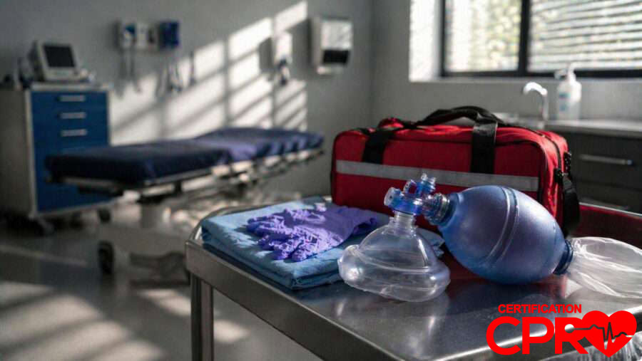 CPR training equipment in a medical classroom setting in Lakeland.